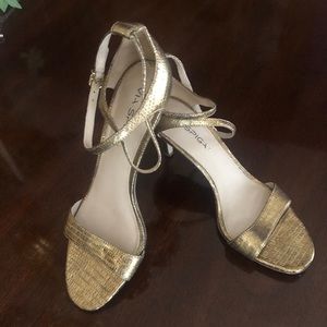 VIA Spiga Gold Ankle Strap heels